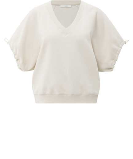 Sweatshirt mit V-Ausschnitt und verstellbaren Kordelzügen