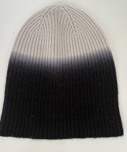 Mütze mit Farbverlauf 100% Kaschmir Dunkelblau Natur