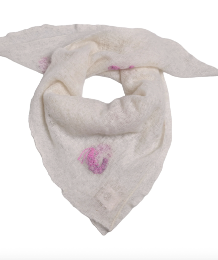 Bandana in Kaschmir mit Bestickung Shrimps